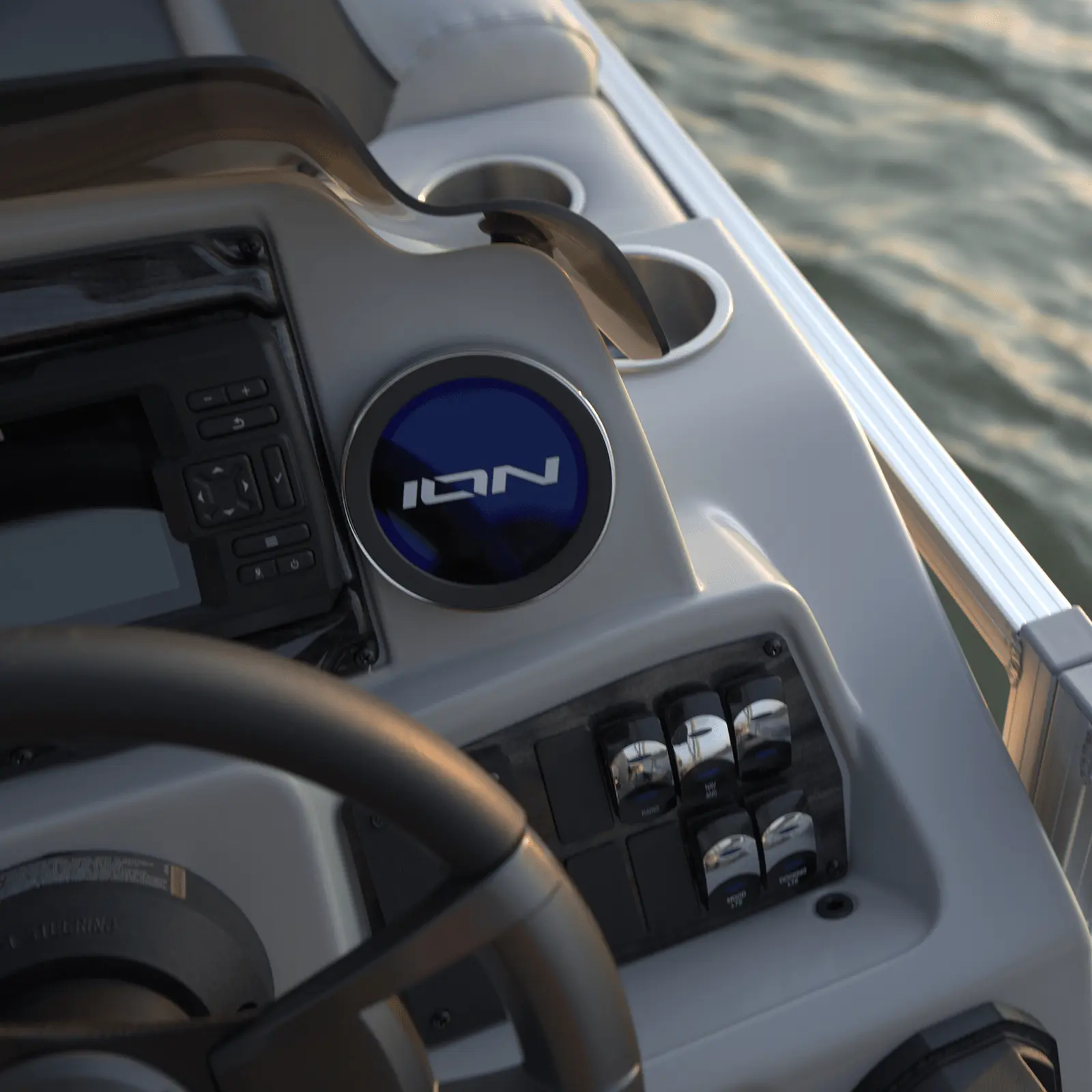 Ilmor ION display at the helm of a boat